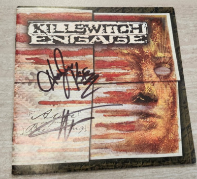 Signed Alive or Just Breathing by Killswitch Engage 2002 CD Booklet Cover RARE!