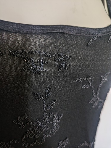 NWT Vintage Hugo Buscati Victoria's Secret Black Beaded Shimmer Cocktail Dress - Picture 4 of 10