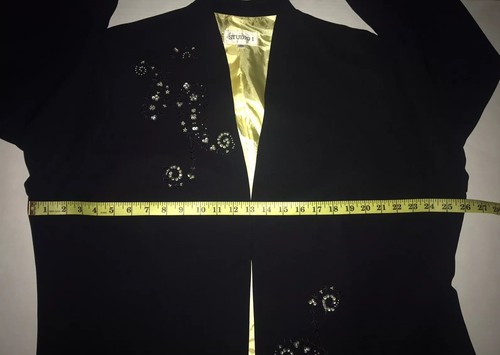 Womens Studio I Blazer Jacket Evening Black Sequined Beaded Size 22W (READ) - Picture 11 of 13