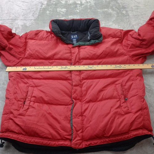 Vintage GAP Puffer Coat Sz XXL Down Filled Hooded Y2K Heavy Winter Fleece Lined - Picture 15 of 19