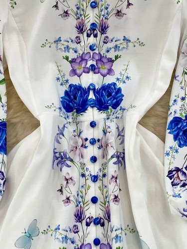 2023 Spring Sweet Hollow Out Letter Embroidery Dress Women's m-xxl - Picture 5 of 6