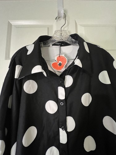 Neu mit Etikett Cider Damen Übergröße 4X schwarz weiß leichter Blazer Jacke gepunktet - Bild 7 von 16