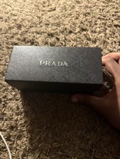 NEW PRADA AUTHENTIC EYEGLASSES SUNGLASSES BLACK MAGNETIC CASE, w/ Cleaning Cloth