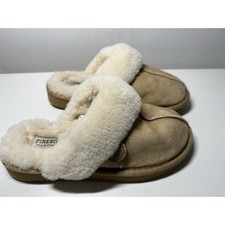 Fireside by Dearfoams Women's Sydney Shearling Fur Indoor/Outdoor Slipper Sz 6.5