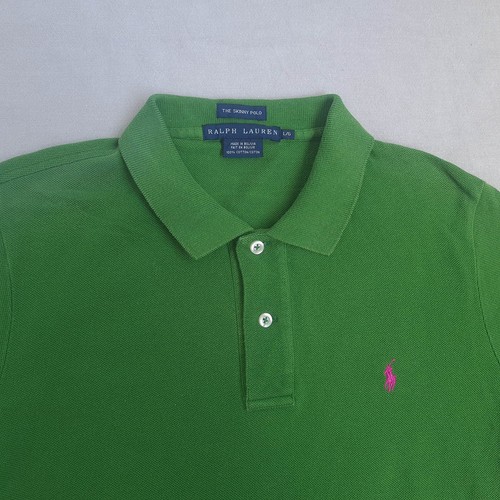 Polo Ralph Lauren The Skinny Poloshirt Damen Größe L Grün Kurzarm Oberteil - Bild 2 von 23