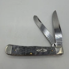 Case xx Pocket Worn Crandall Jigged Gray Bone Trapper USA 6254 CS