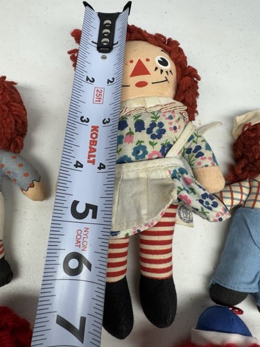 Vintage Knickerbocker Raggedy Ann Andy Mini 5” 6" 7” Rag Cloth Toy Doll Lot Of 5 - Picture 2 of 15
