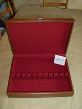 VTG WOOD SILVERPLATE STERLING FLATWARE SILVERWARE HOLDER STORAGE BOX CHEST CASE