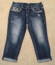 Vigoss The Dublin Jeans Women's Cuffed Capri Size 11/12 (Actual 34"x23")