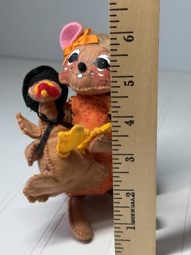 Annalee Thanksgiving Harvest 6" Girl Mouse with Turkey Friends 350817 2017 NWT - Picture 6 of 6