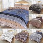 4PCs Egyptian Cotton Quilt Duvet Cover Set Printed Cover Single Double King