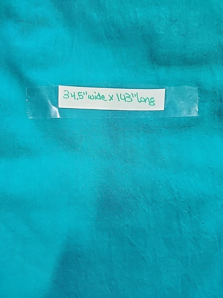 Sea Green Teal Green Cotton Sewing Craft Fabric 34.5" Wide x 143" Vtg 3.9 Yards - Image 3 of 4