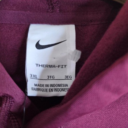 Nike Therma-FIT Training Hoodie Mens 3XL Maroon Athletic Pullover Sweatshirt - Picture 4 of 9