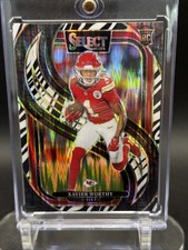 2024 Panini Select Premier Level Xavier Worthy #119 Zebra Prizm Shock (RC) MINT