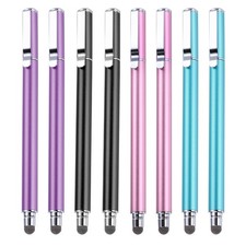8pcs Stylus Pens for Touch Screen for Phone Tablet Black Blue Purple Pink