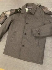New Towne by London Fog Wool Blend Gray Coat LARGE