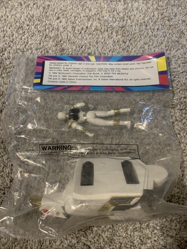 McDonalds 1995 Power Rangers Mighty Morphin White Ranger mit Falcon Ninjazord - Bild 2 von 4