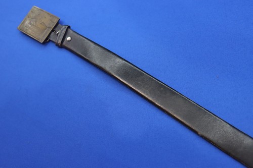 Vintage 1960's Era Black Leather Belt w/ Budweiser Beer Advertising Brass Buckle - Picture 10 of 16