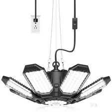 Motion Sensor Garage Light Plug in - 25000LM Motion Sensor Light with 8+1 LED...