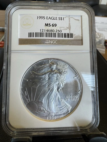 1995 American Silver Eagle NGC MS69 Brown Label