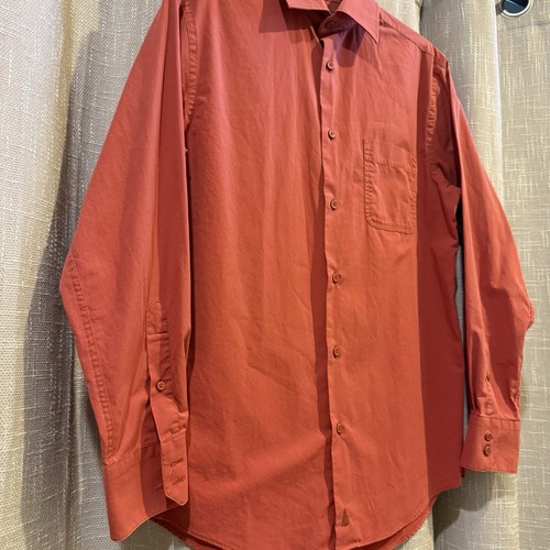 Nordstrom Shirt Mens S Orange Button Down Tailored Fit Long Sleeve Dress Classic - Picture 3 of 10