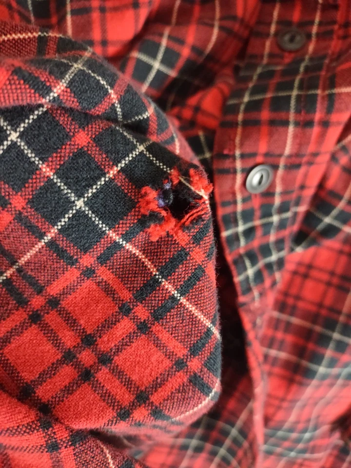 Polo Ralph Lauren Shirt Mens S Red Buffalo Check Leather Elbow Patch Lumberjack - Image 4 of 4