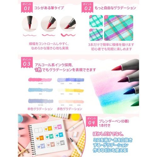 NEW Ohuhu Marker Pen Sanrio Limited Edition 80 Colors Fine & Brush Tip 2way - Picture 4 of 6