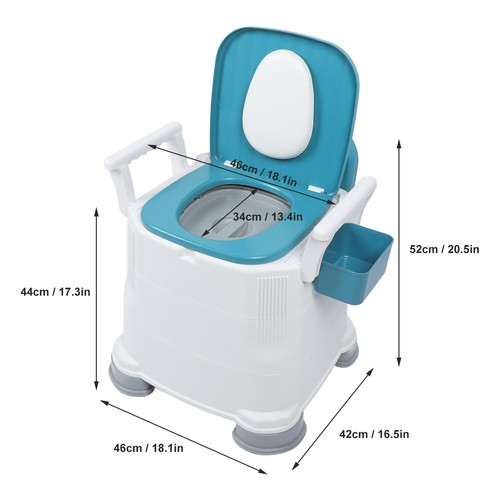 Portable Toilet Seat Widen Handle Commode Chair Prevent Slip for Elderly Older - Picture 8 of 14