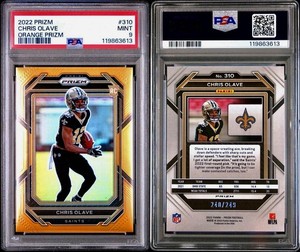 2022 Panini Prizm #310 Chris Olave Orange /249 Rookie RC PSA 9 Mint