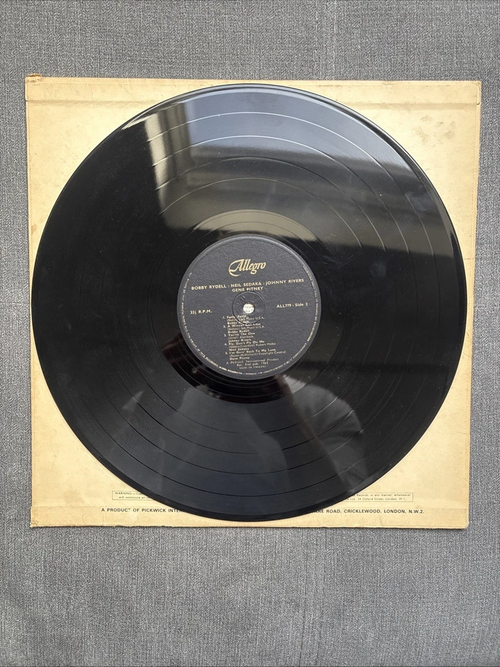 Bobby Rydell/Neil Sedaka/Gene Pitney/Johnny Rivers Compilation Vinyl LP - Image 4 of 4