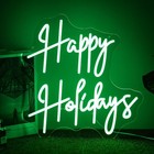 Happy Holiday Neon Sign Dimmable Letter Neon Signs Green Led Neon Light Power...