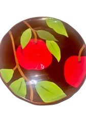TAG LTD 4 stoneware Apple Peach salad dessert plate 8” Harvest Fall Farm Cotta