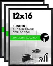 12X16 Picture Frame with Polished Front Cover - Set of 3 - Slide-In Photo Frame