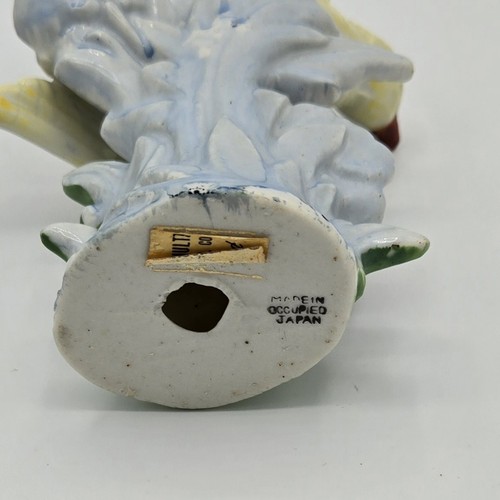 Beautiful Rare Vtg Made in Occupied Japan Bird with Flowers Figurine Mid Century - Picture 5 of 7