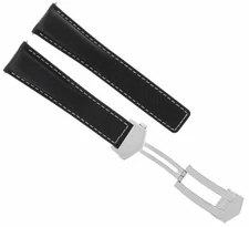 20MM LEATHER STRAP BAND CLASP FOR TAG HEUER CARRERA CV2013 CV2011 WATCH BLACK WS