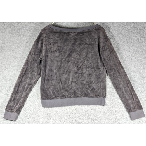 Juicy Couture Sweater Womens Size Small Grey Terry Cloth Long Sleeve Sweater - Picture 3 of 5