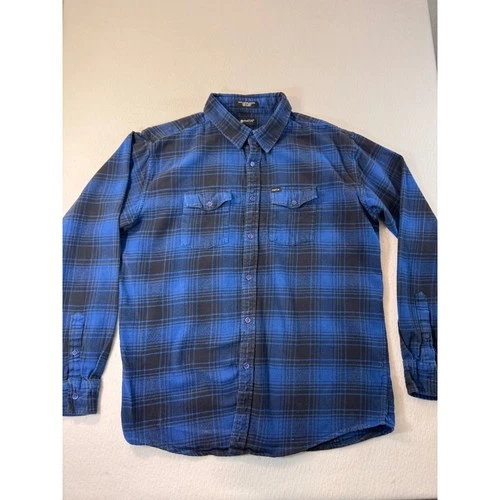 Matix Fast Eddie Slim Fit Flannel Shirt Blue Black Plaid Mens XL Long Sleeve - product listing photo