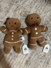 Jellycat Ruby  Fred NWT Gingerbread Man Woman Plaid 13  Plush Stuffed Animal