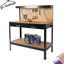 63" Steel Workbench Tool Storage Work Bench Workshop Garage Tools Table w/Drawer