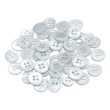 50Pcs Shell Buttons, 11.5mm Mother of Pearl Sewing Buttons, Dusty Blue