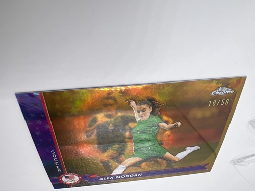 Alex Morgan /50 GOLD #106 2024 Topps Chrome USA OLMYPIC TEAM calcio femminile - Foto 4 di 5