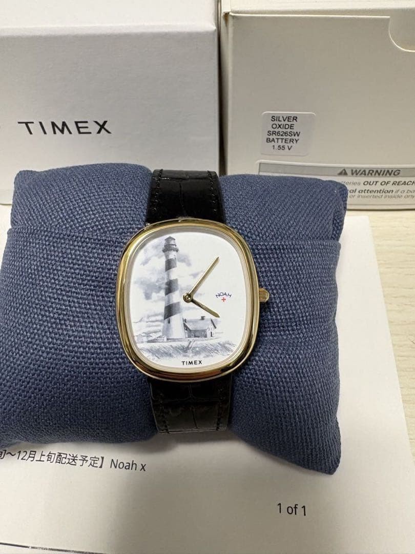 Timex Noah Lighthouse Watch Black Gold Square Leather Used image 3