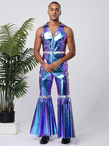 Herren Overall Tanz Disco Kostüm Karneval Body Astronaut Overall 80S 70S - Bild 9 von 63