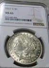 1921-S Morgan Dollar Silver ---- NGC MS-65 Graded Coin --- 902C