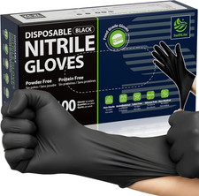 Nitrile Gloves Disposable Latex Free, 4 Mil Black Food Grade Powder Free Rubber
