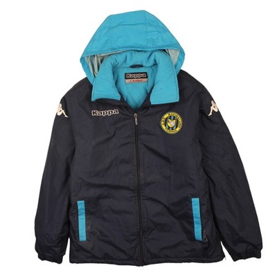 Kappa Herren Jacke blau mit Kapuze L Fußball Sport Oberbekleidung