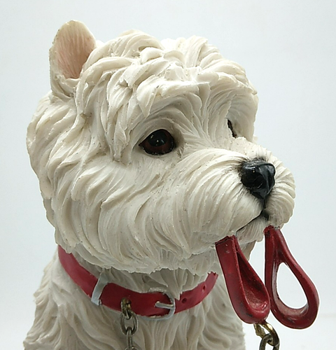 Leonardo West Highland Terrier Hand Painted Figure 2006 17cm tall w/chain lead - Picture 11 of 14