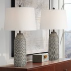 360 Lighting Arizona 27 1/2" Zig-Zag Black Beige Table Lamps Set of 2