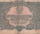 Poland  20  Zlotych  1944  Series  T K  WW II Issue  Circulated Banknote CCK