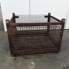 54" x 50" x 40" T Stackable Steel Wire Drop Down Access Rigid Storage Basket